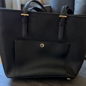 Michael Kors Black Tote with Gold Accents